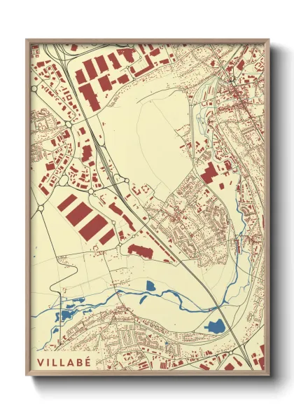 Une affiche de carte sur Villabé