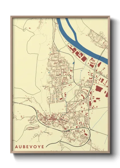 Une affiche de carte sur Aubevoye