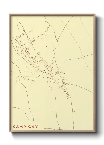 Une affiche de carte sur Campigny