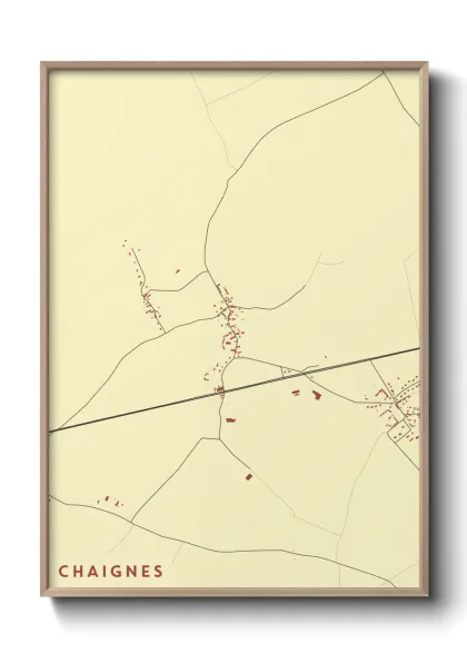 Une affiche de carte sur Chaignes