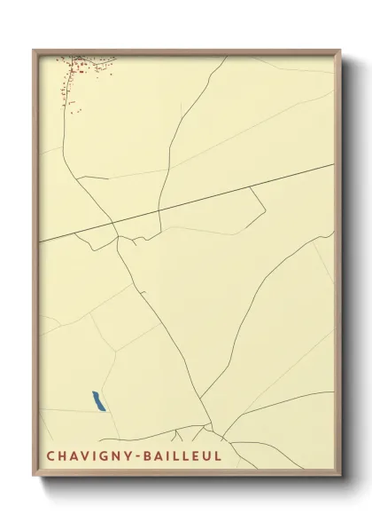 Une affiche de carte sur Chavigny-Bailleul