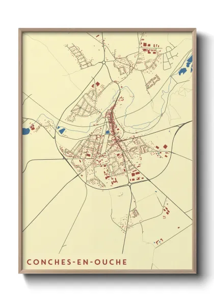 Une affiche de carte sur Conches-en-Ouche