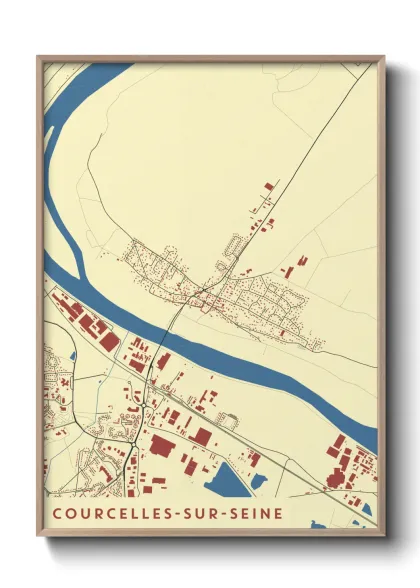 Une affiche de carte sur Courcelles-sur-Seine