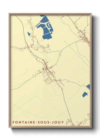 Une affiche de carte sur Fontaine-sous-Jouy