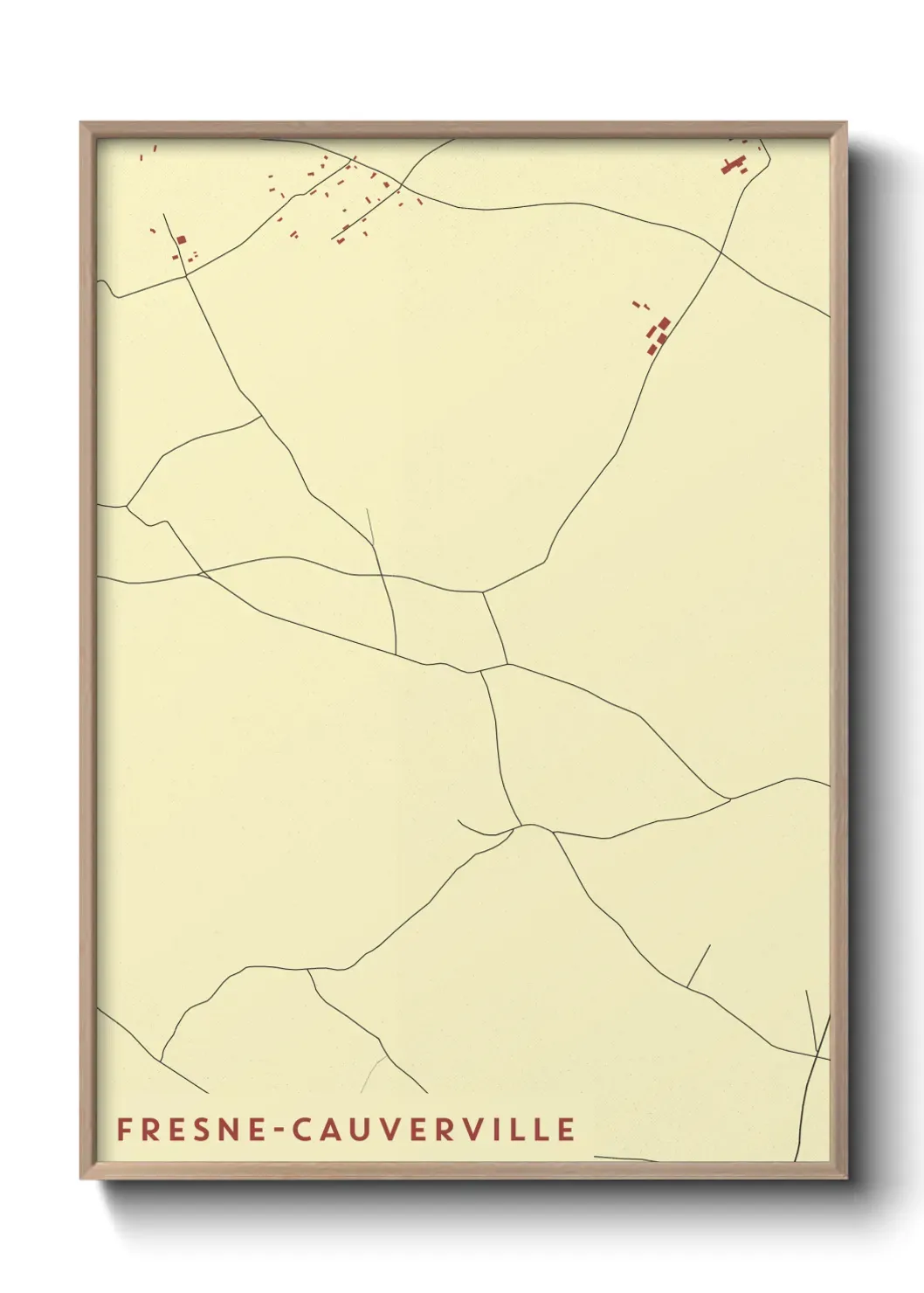 Un poster carte Fresne-Cauverville