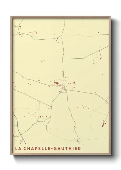 Une affiche de carte sur La Chapelle-Gauthier