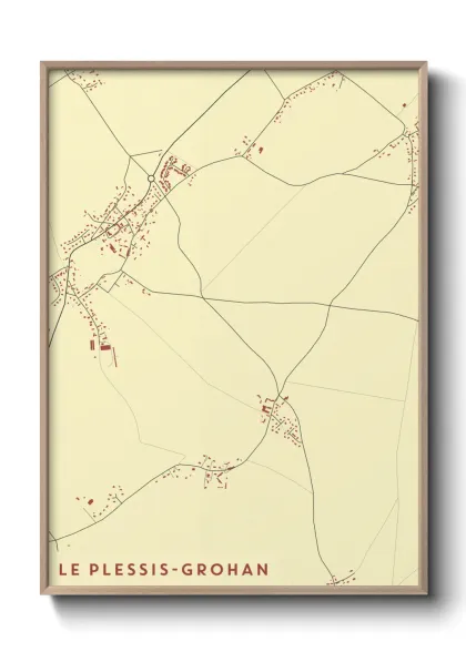 Une affiche de carte sur Le Plessis-Grohan