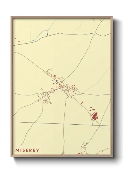 Une affiche de carte sur Miserey