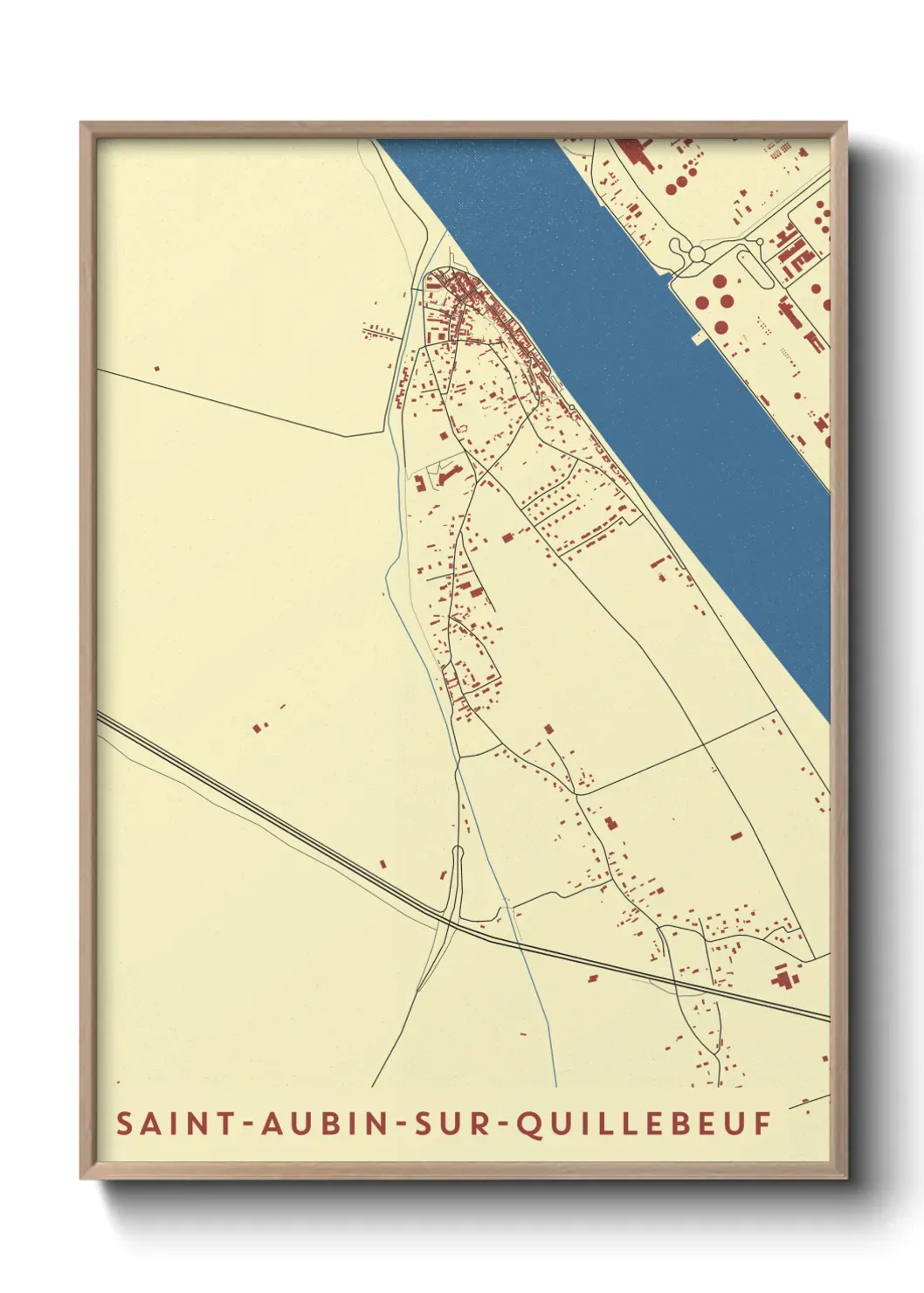 Un poster carte Saint-Aubin-sur-Quillebeuf