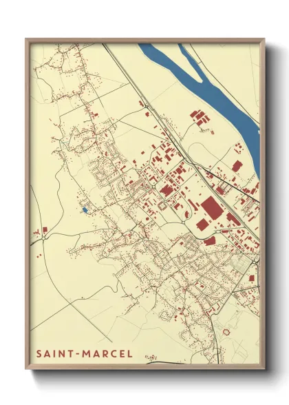 Une affiche de carte sur Saint-Marcel