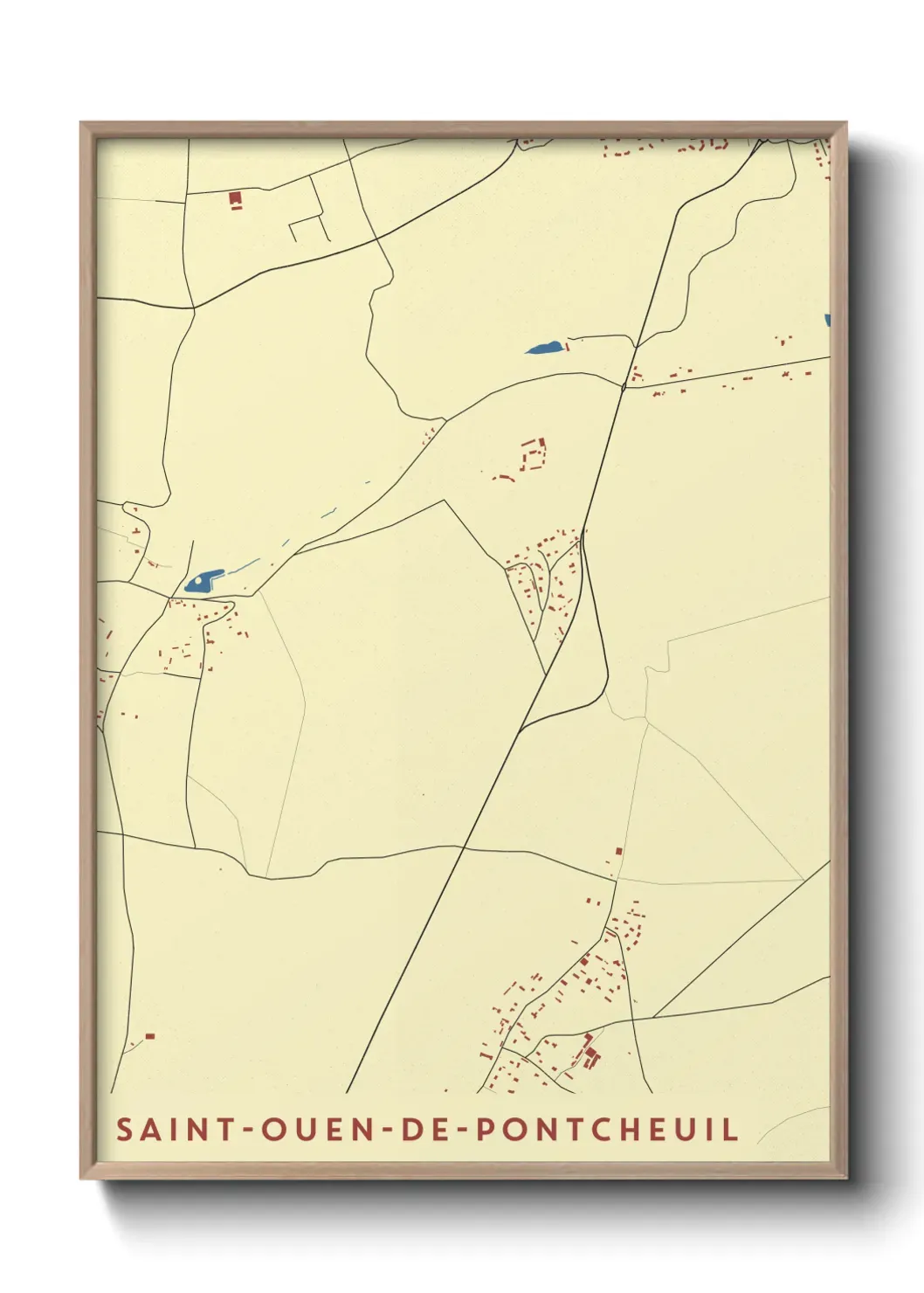 Un poster carte Saint-Ouen-de-Pontcheuil