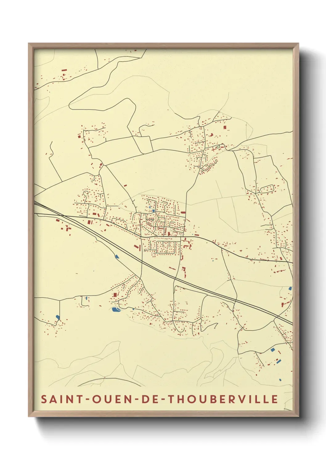 Un poster carte Saint-Ouen-de-Thouberville