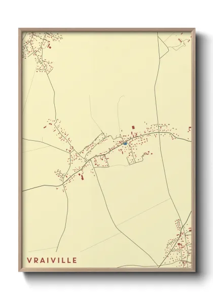 Une affiche de carte sur Vraiville