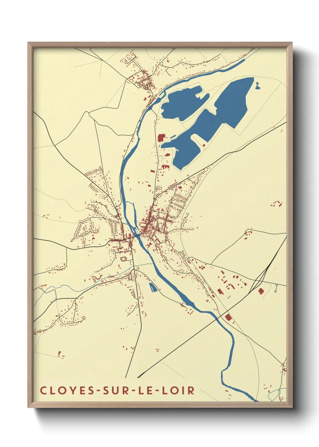 Un poster carte Cloyes-sur-le-Loir