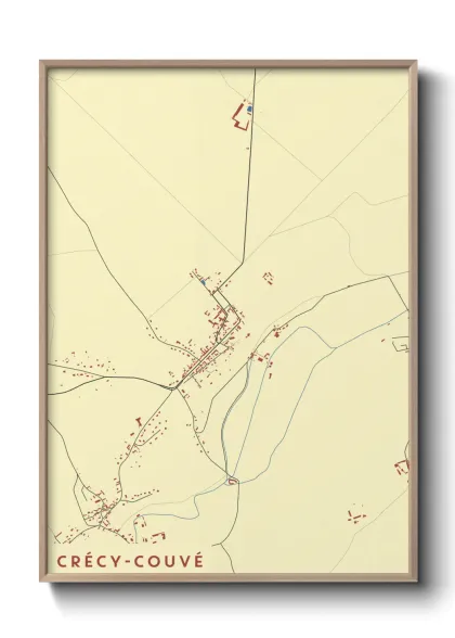 Une affiche de carte sur Crécy-Couvé