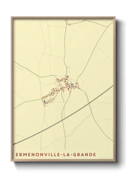 Une affiche de carte sur Ermenonville-la-Grande