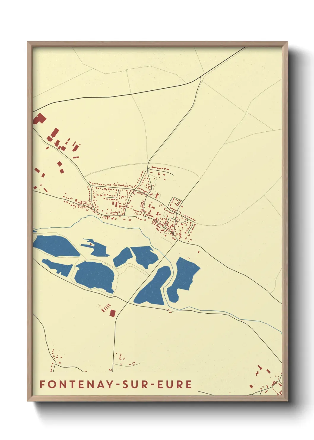 Un poster carte Fontenay-sur-Eure