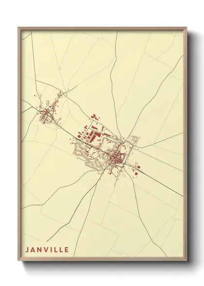 Une affiche de carte sur Janville