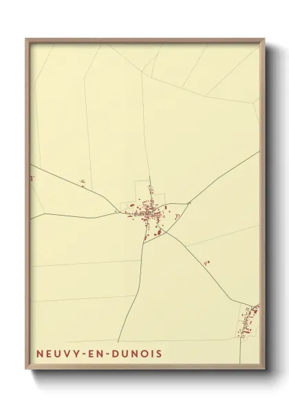 Une affiche de carte sur Neuvy-en-Dunois