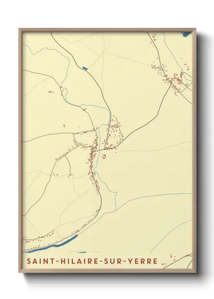 Une affiche de carte sur Saint-Hilaire-sur-Yerre