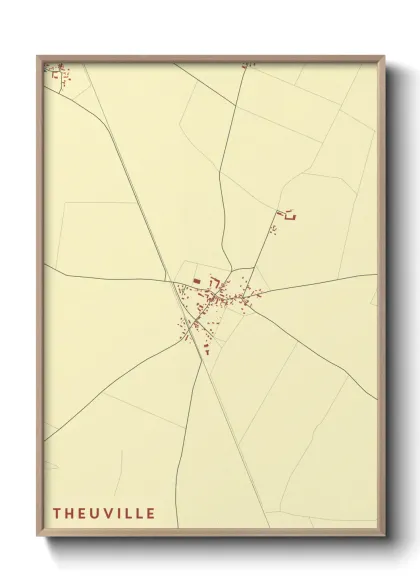 Une affiche de carte sur Theuville