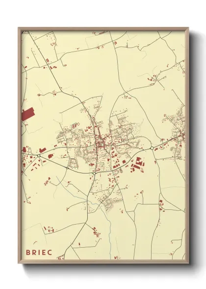 Une affiche de carte sur Briec