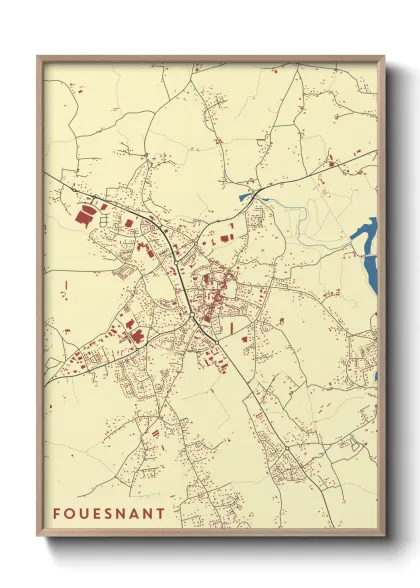 Une affiche de carte sur Fouesnant