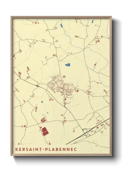 Une affiche de carte sur Kersaint-Plabennec