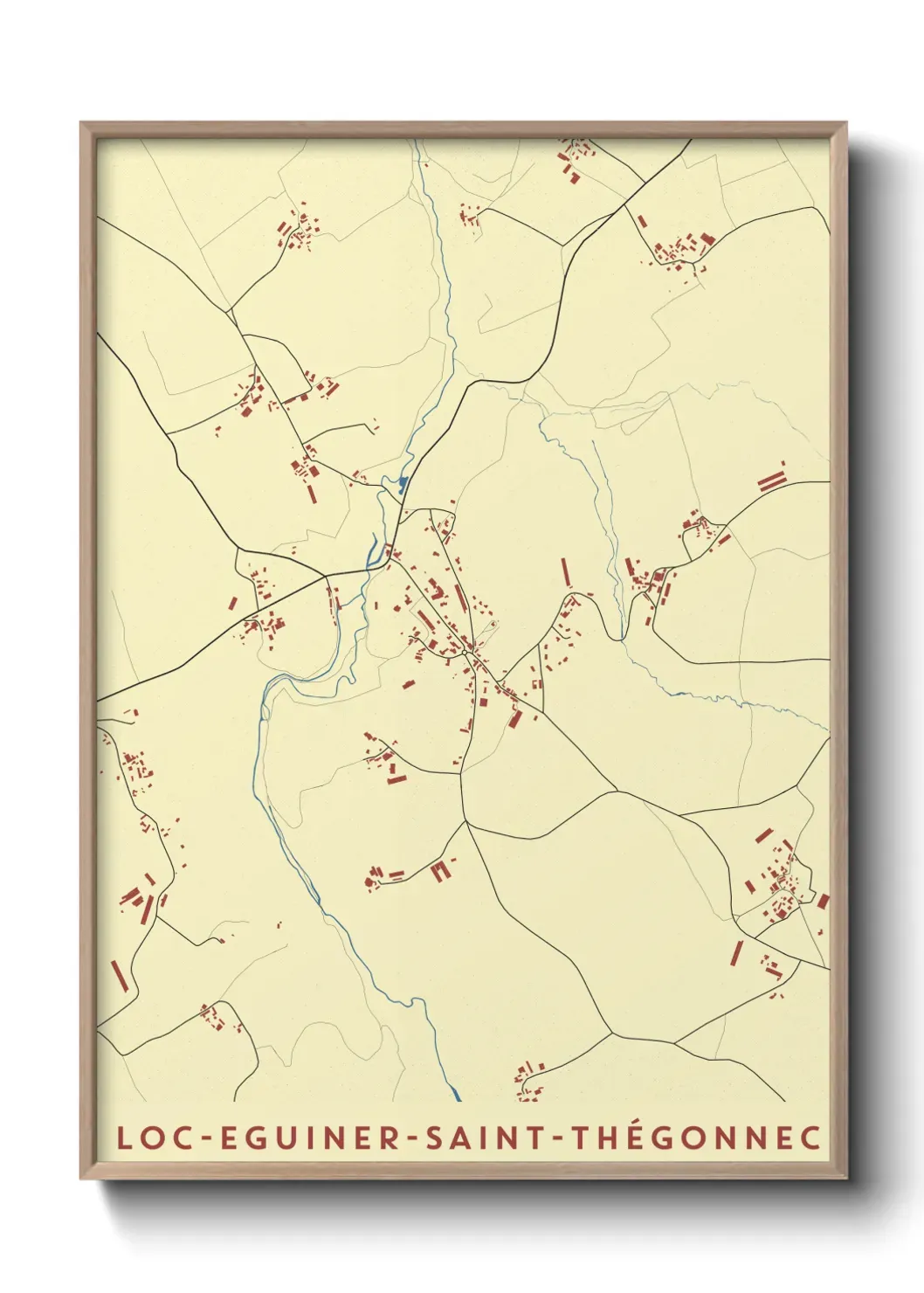 Un poster carte Loc-Eguiner-Saint-Thégonnec