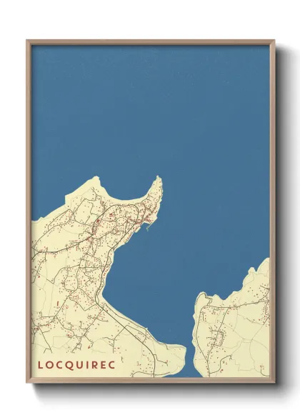 Une affiche de carte sur Locquirec