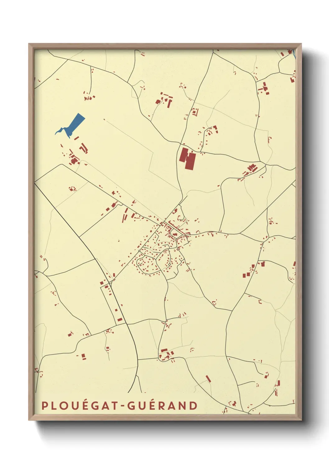 Un poster carte Plouégat-Guérand