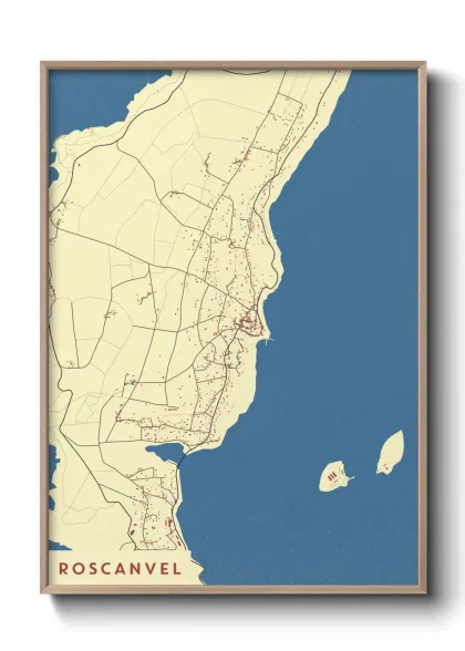 Une affiche de carte sur Roscanvel