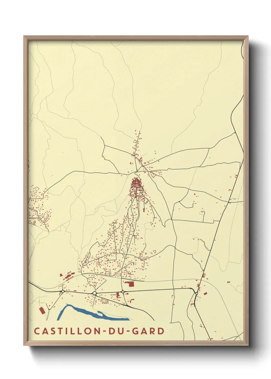 Un poster carte Castillon-du-Gard