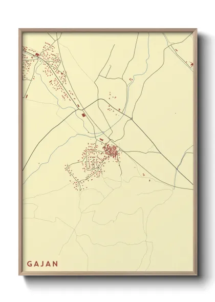 Une affiche de carte sur Gajan