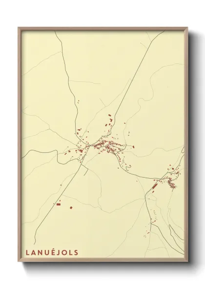 Une affiche de carte sur Lanuéjols