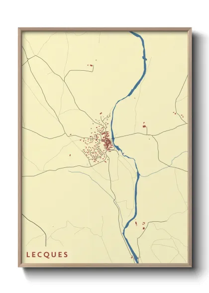 Une affiche de carte sur Lecques