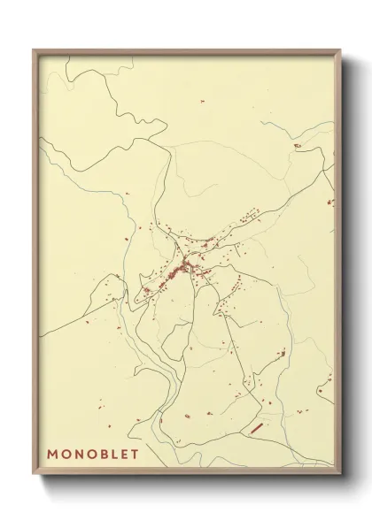 Une affiche de carte sur Monoblet