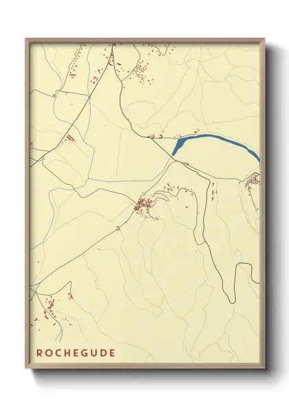 Une affiche de carte sur Rochegude