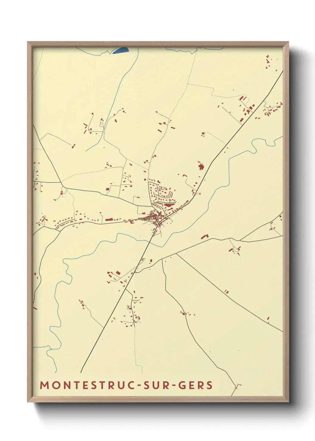 Un poster carte Montestruc-sur-Gers