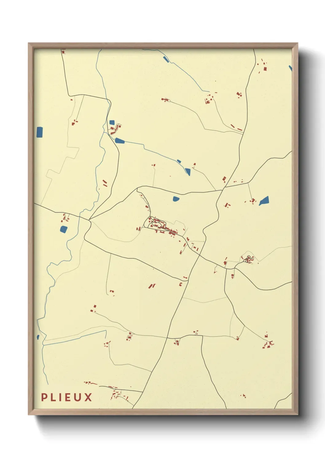 Un poster carte Plieux