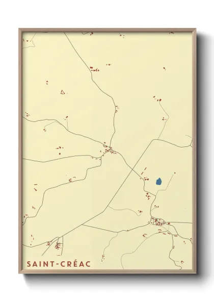 Une affiche de carte sur Saint-Créac