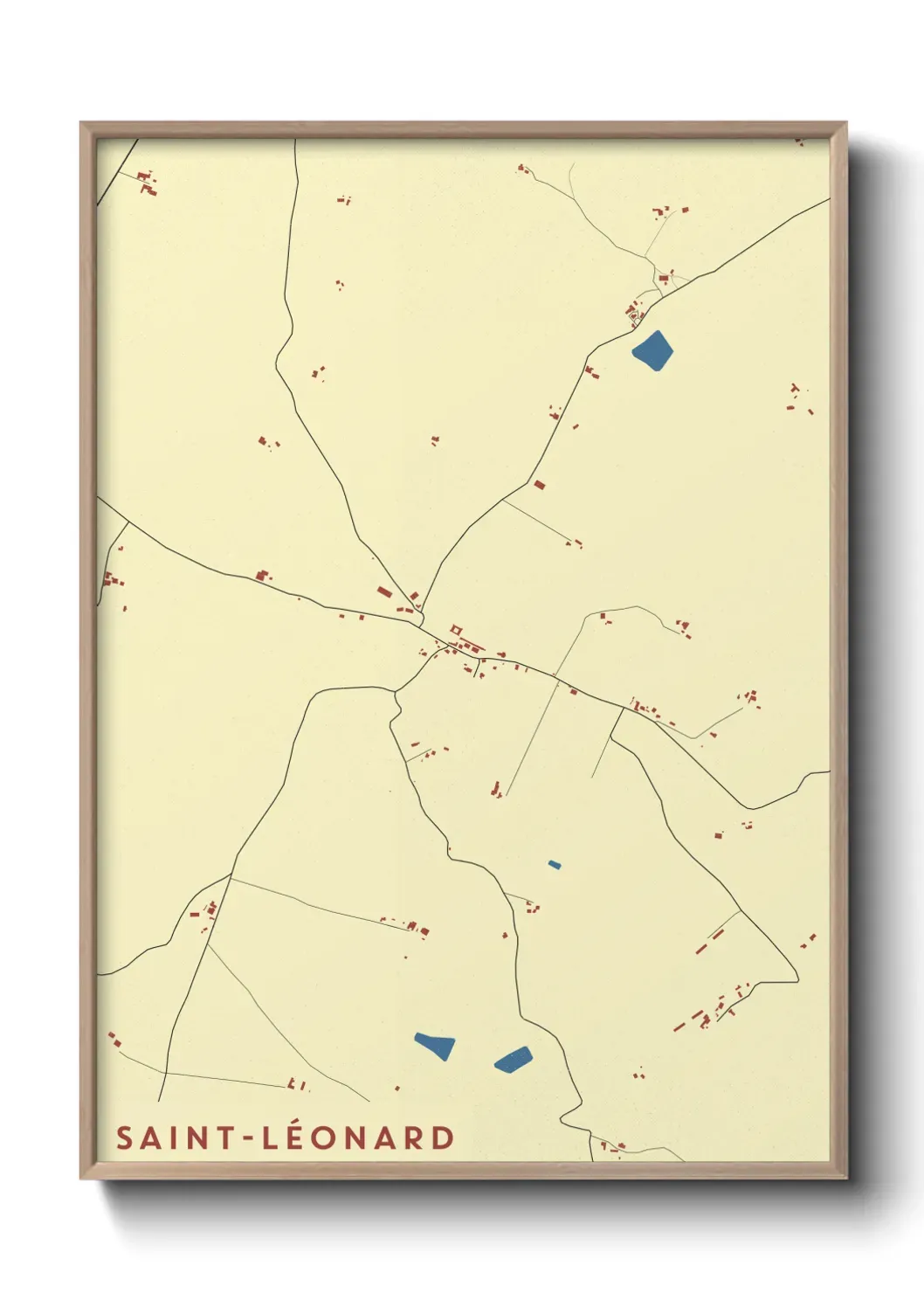 Un poster carte Saint-Léonard