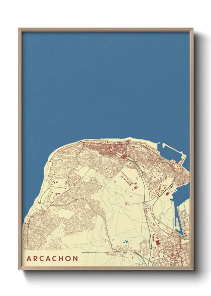 Une affiche de carte sur Arcachon