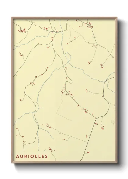 Une affiche de carte sur Auriolles