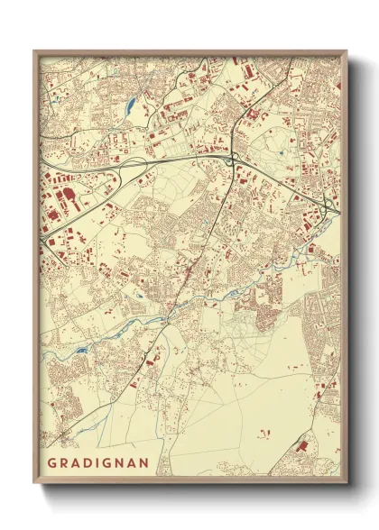 Une affiche de carte sur Gradignan
