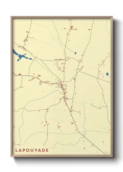 Une affiche de carte sur Lapouyade