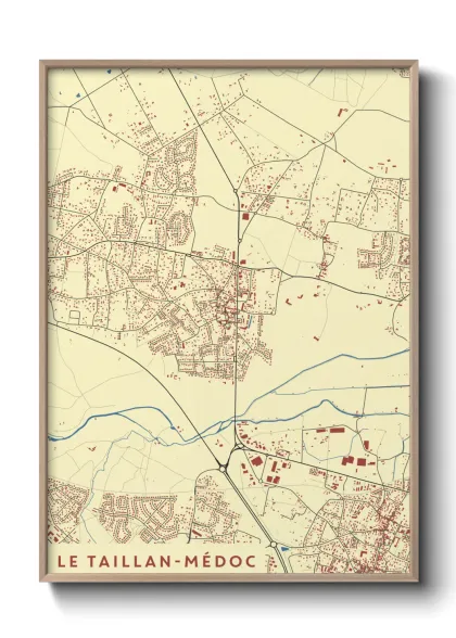Une affiche de carte sur Le Taillan-Médoc