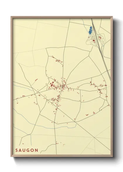 Une affiche de carte sur Saugon