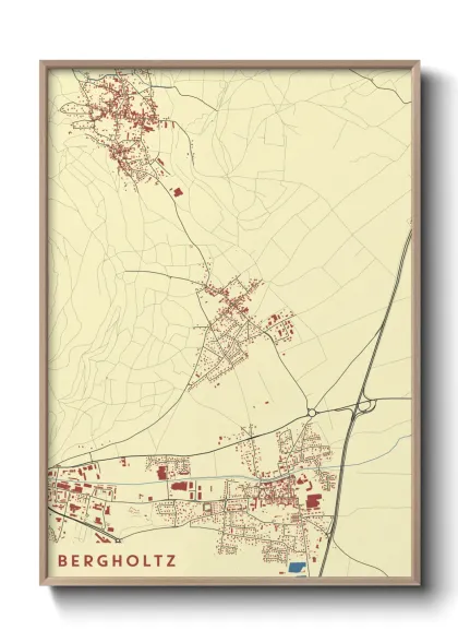 Une affiche de carte sur Bergholtz