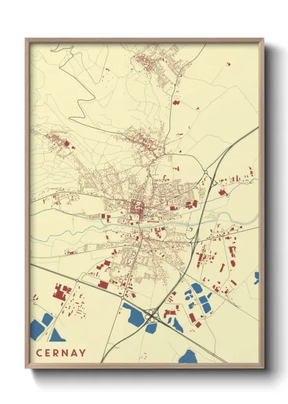 Une affiche de carte sur Cernay